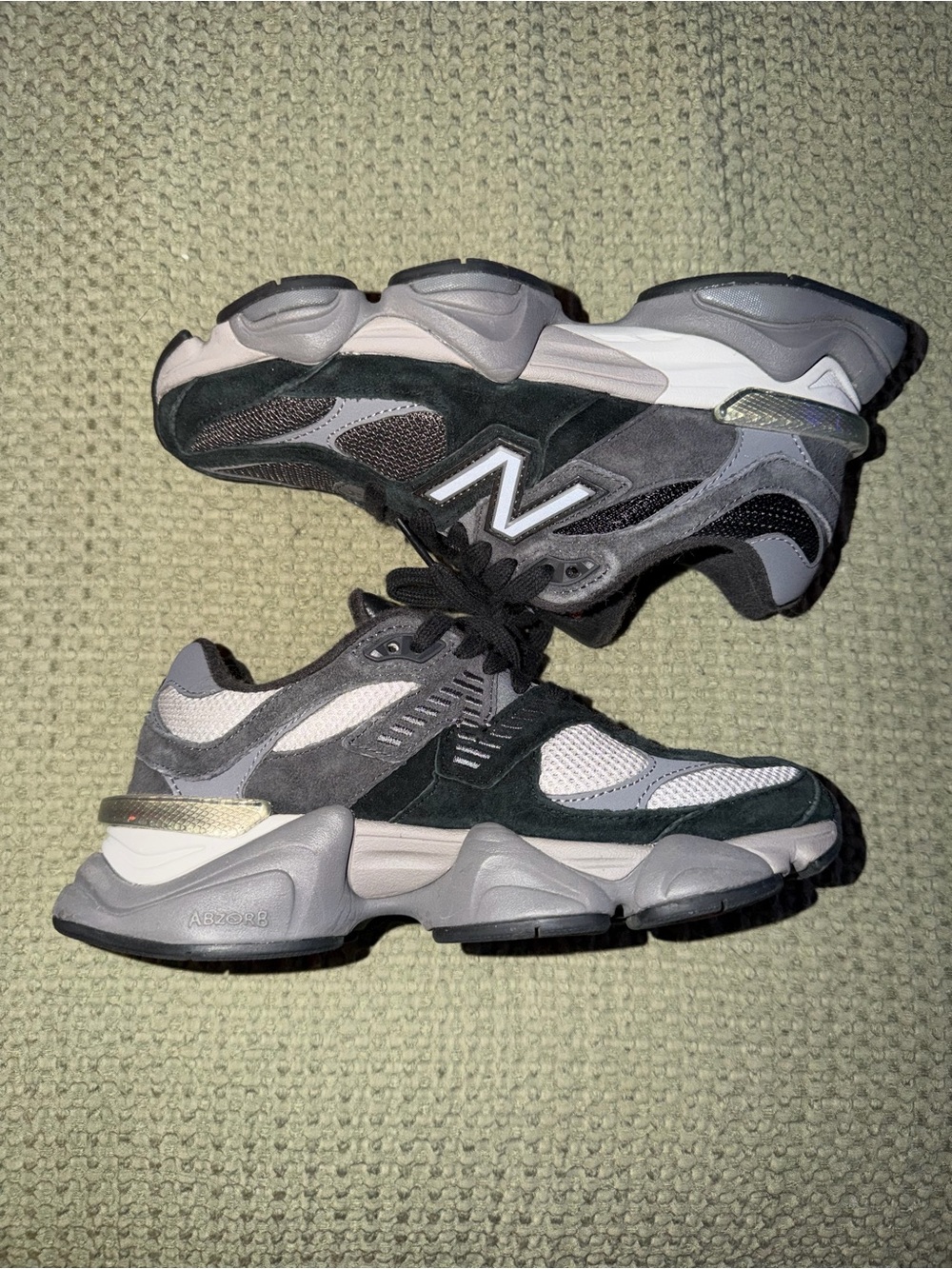 New Balance Kids Gray, Black and White Athletic Sneakers